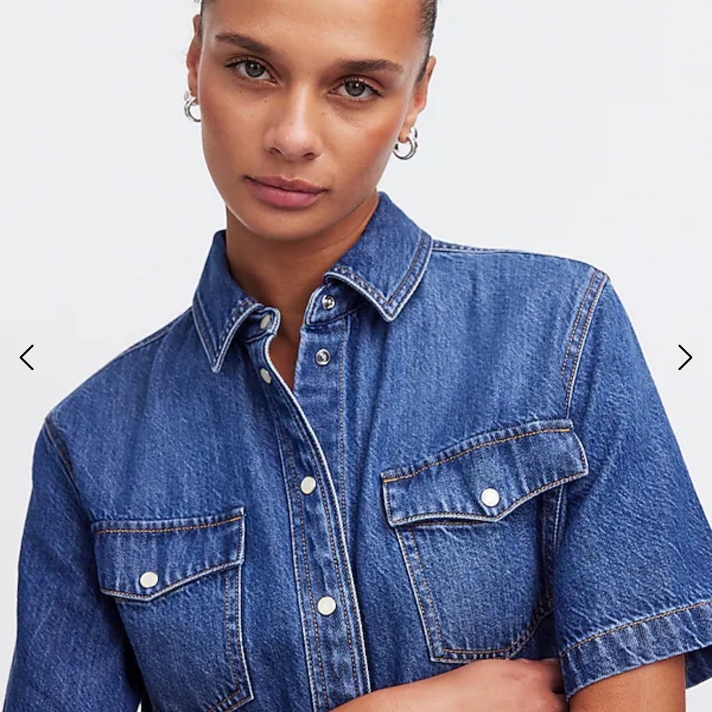 Madewell Blue Denim Mini Shirtdress - Picture 5 of 7